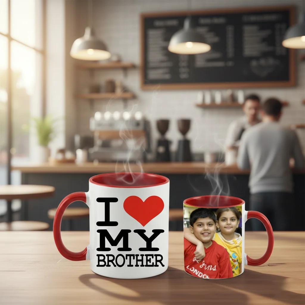 Zpics Special Gift Coffee Mug I Love My Brother for Raksha Bandhan and Birthday