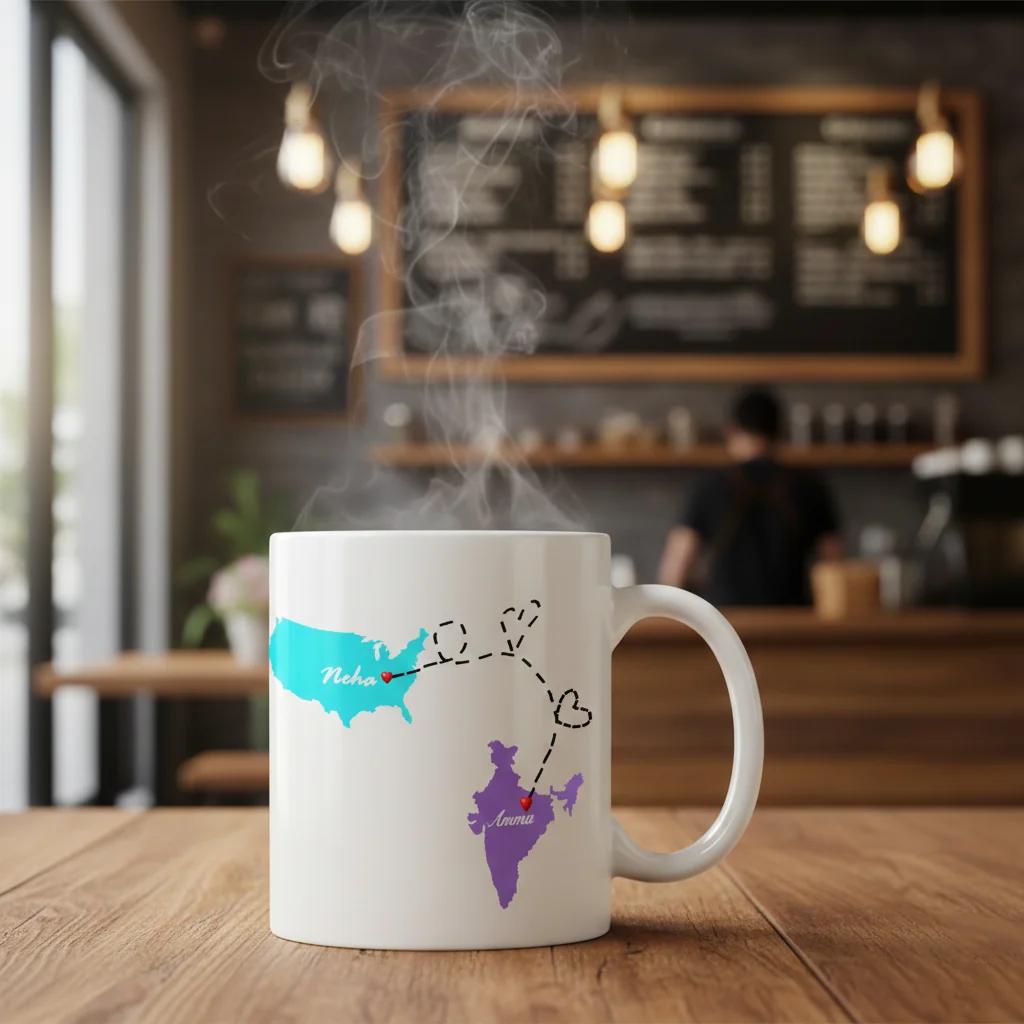 Zpics Personalized Magic Long Distance Mug Gift for Girls and Women