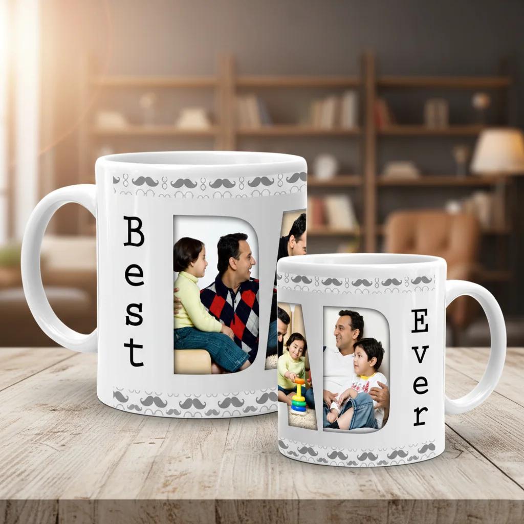 Zpics Personalized Best Dad Ever Coffee Mug for Father