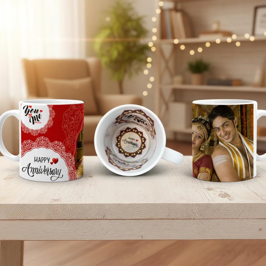 Zpics White Coffee Mug Happy Anniversary Gift for Loved Ones