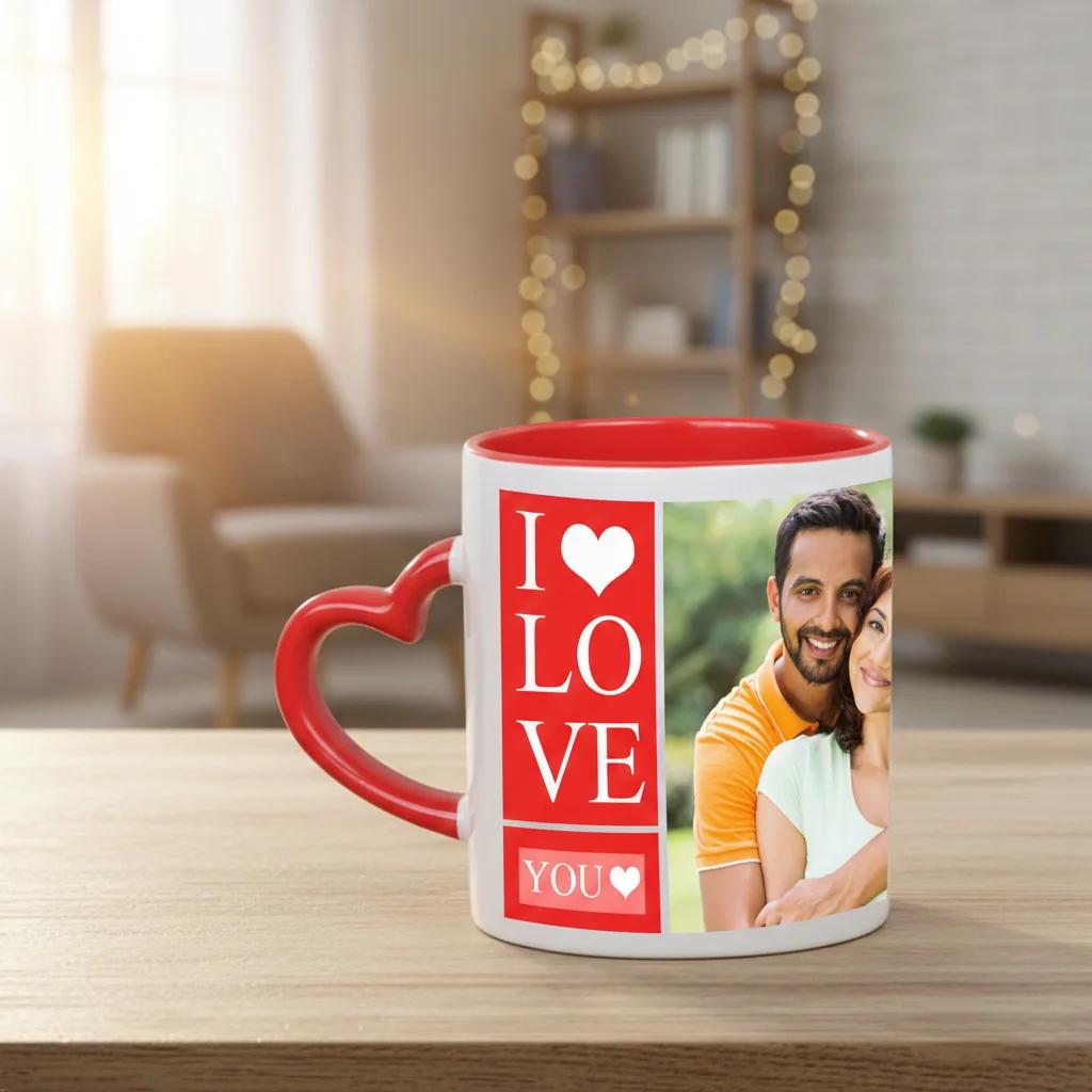Zpics Personalized Valentines Day Mug for Couples