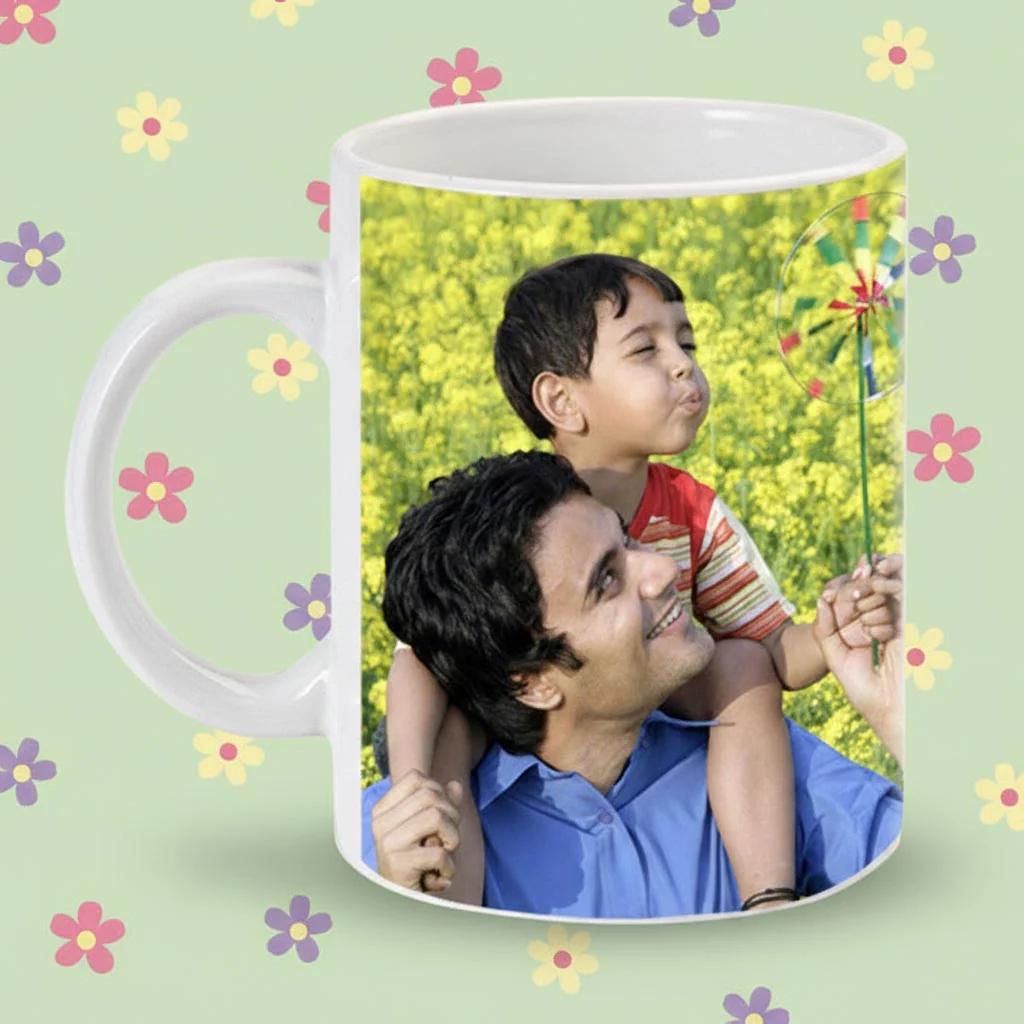 MH Decors Custom Photo Coffee Mug White Wrap Around Design for Gifts