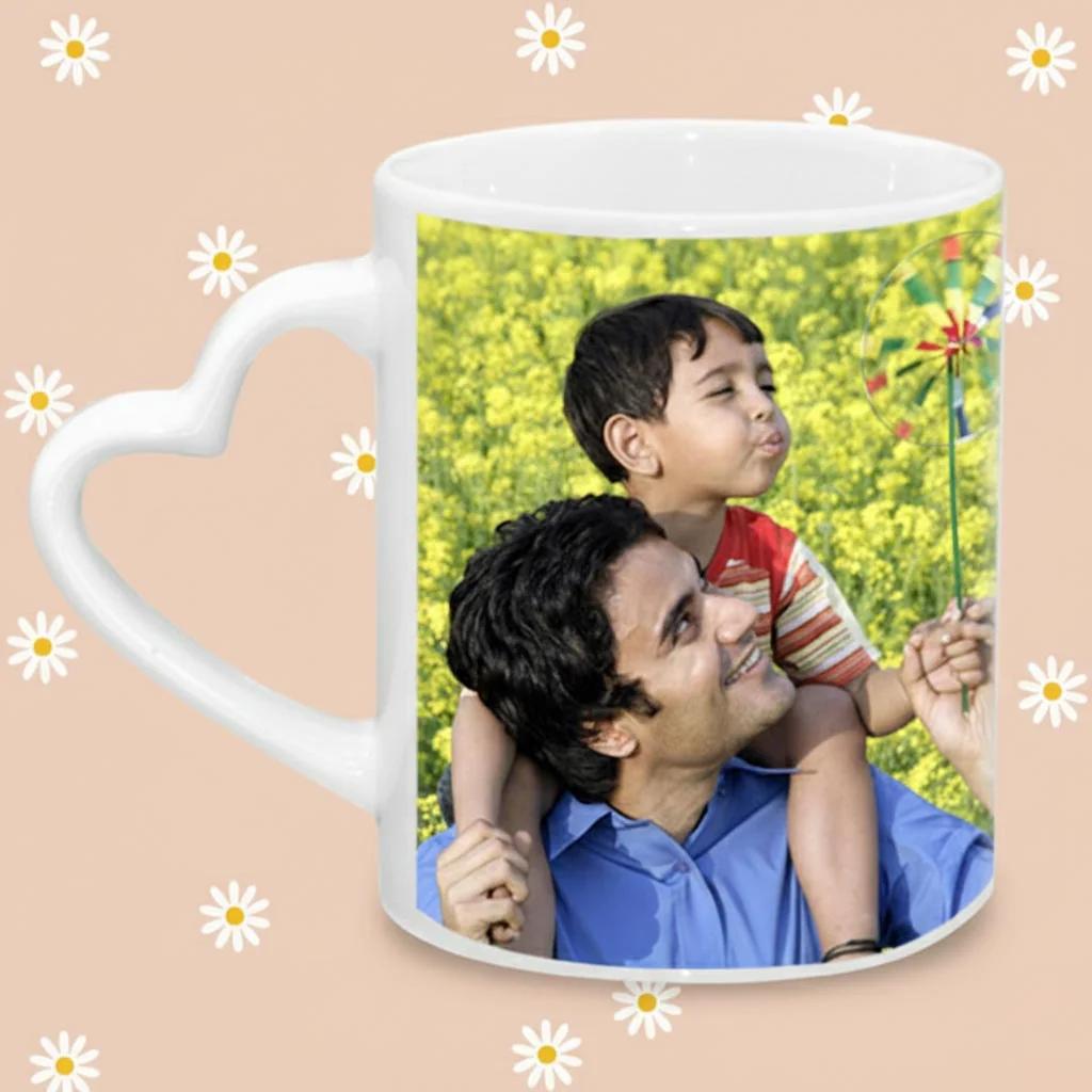 MH Decors Romantic Heart Shaped Coffee Mug Custom Printed for Loved Ones