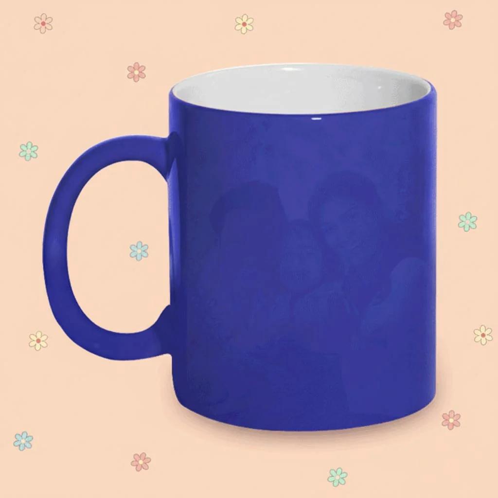 MH Decors Personalized Blue Interior Heat Sensitive Coffee Mug Wrap Around Design