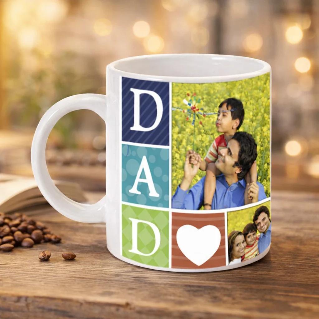 Zpics Heat Sensitive White My Dad My Superhero Birthday Coffee Mug