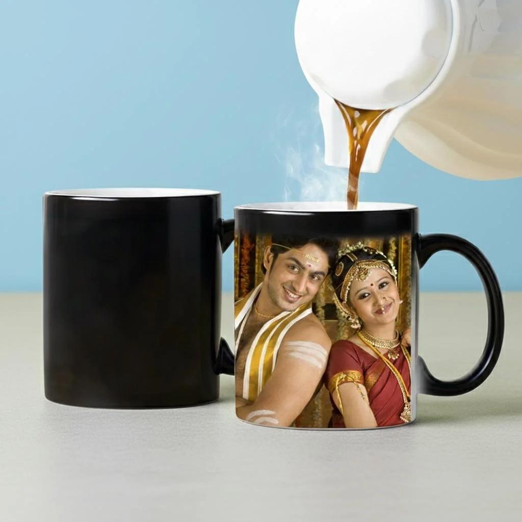 MH Decors Personalized Black Magic Coffee Mug Custom Photo Design