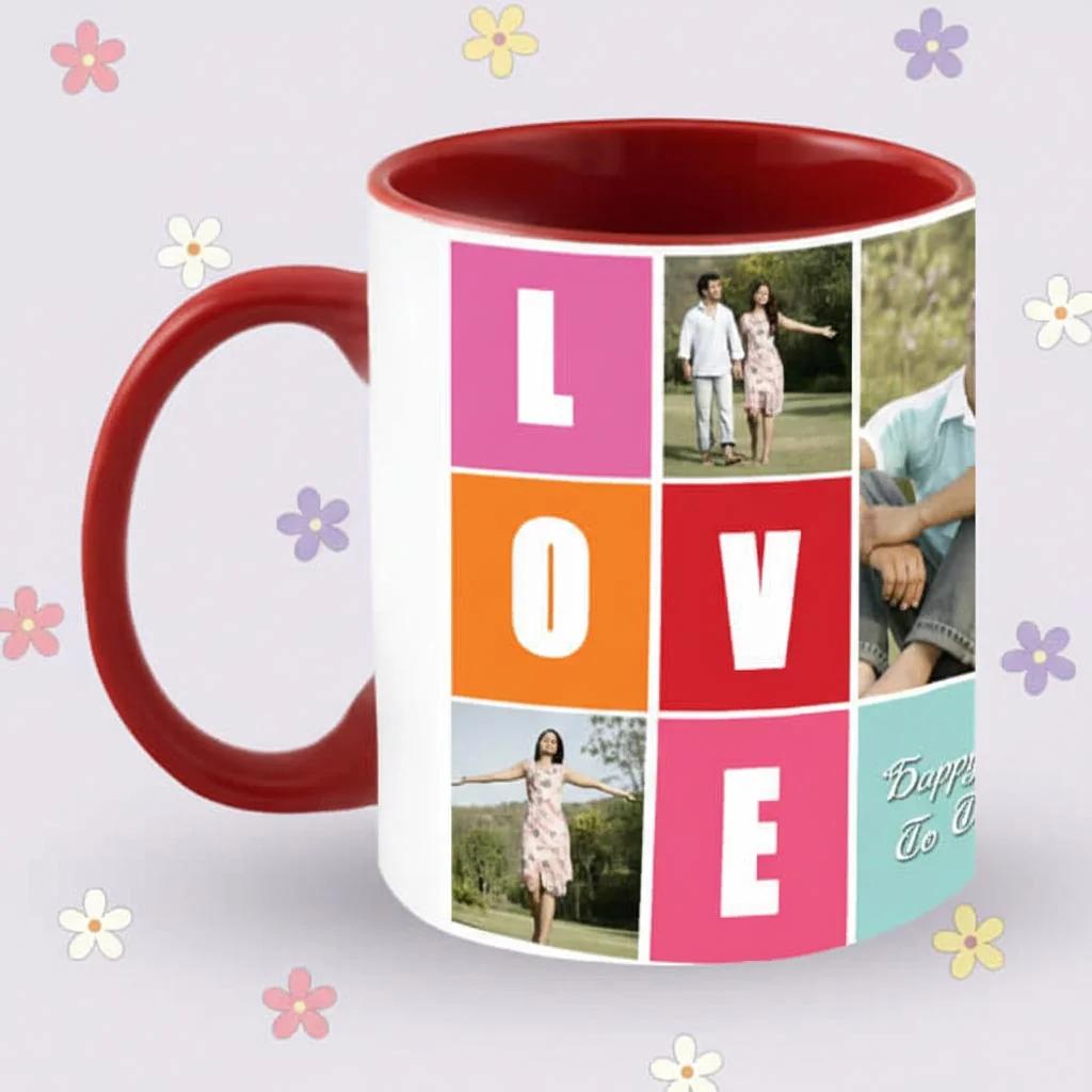 MH Decors Heat Sensitive Love Coffee Mug Red Interior Personalized Gift for Her