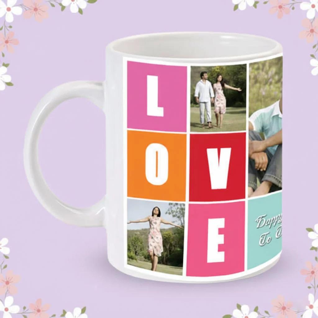 MH Decors Love Mug Premium White Coffee Mug Gift for Mom Wife and Girlfriend