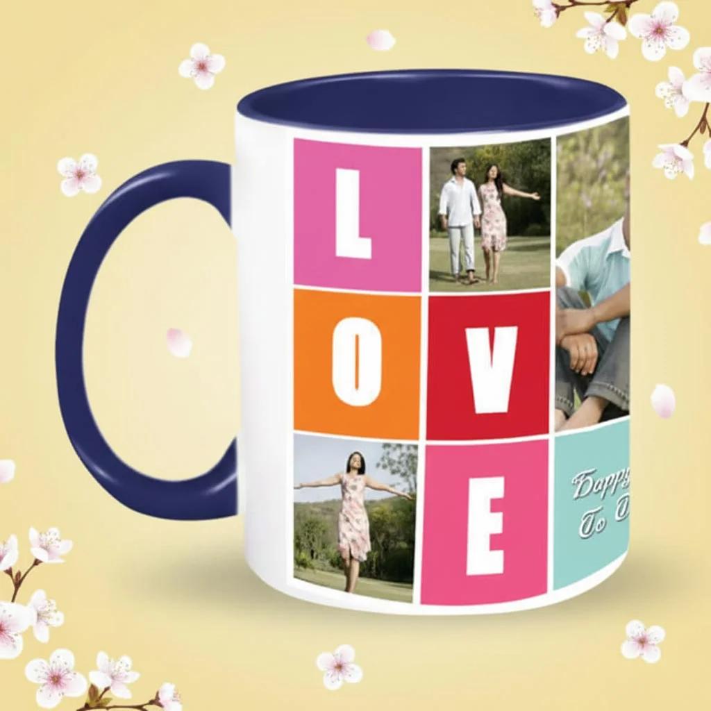 MH Decors Romantic Love Mug Premium Coffee Mug Blue Inside Gift Idea