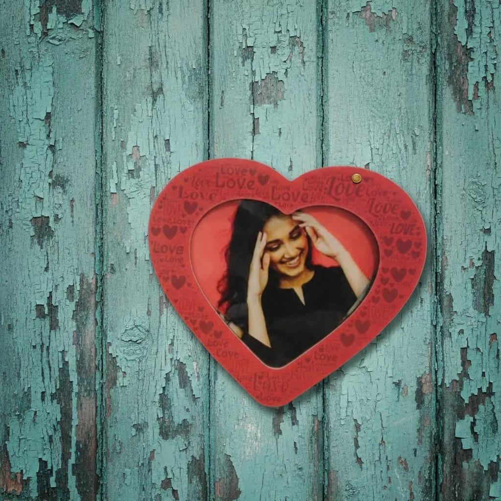 Zpics Heart Shaped Love Fridge Magnet Custom 5 Photos 4x4