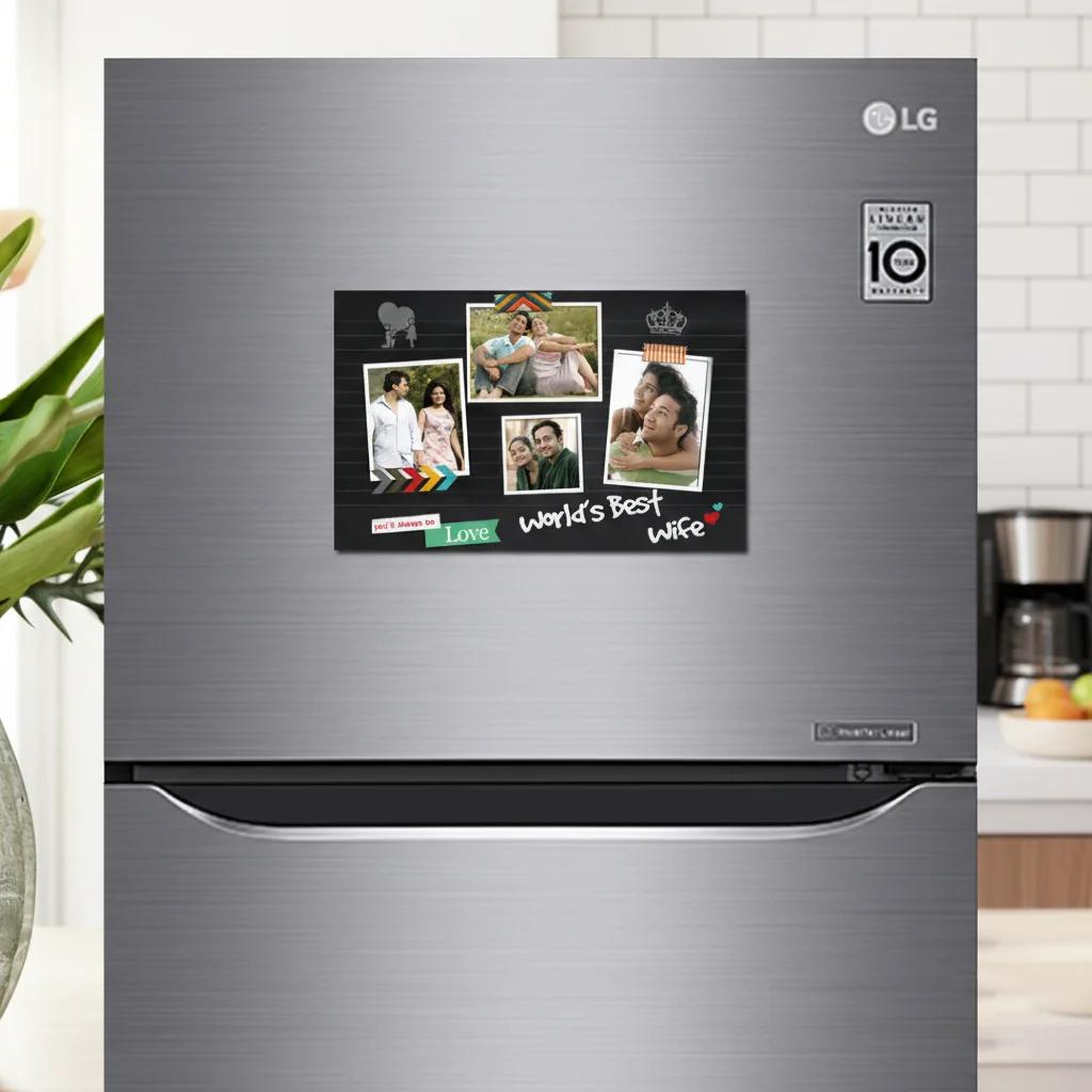 Zpics World's Best Wife Personalized Fridge Magnet Set of 3 (3.5x5.5)