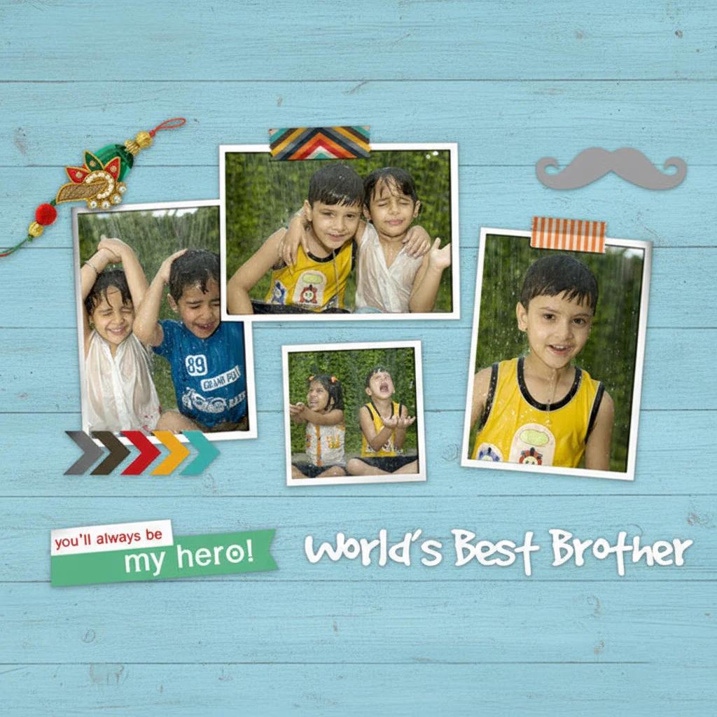 Zpics World's Best Brother Custom Fridge Magnet Set of 2 3.5x5.5