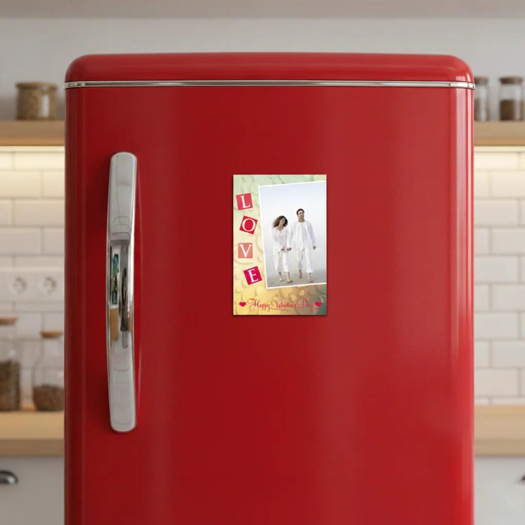 Zpics Valentine's Day Custom Fridge Magnet Set of 2 3.5x5.5