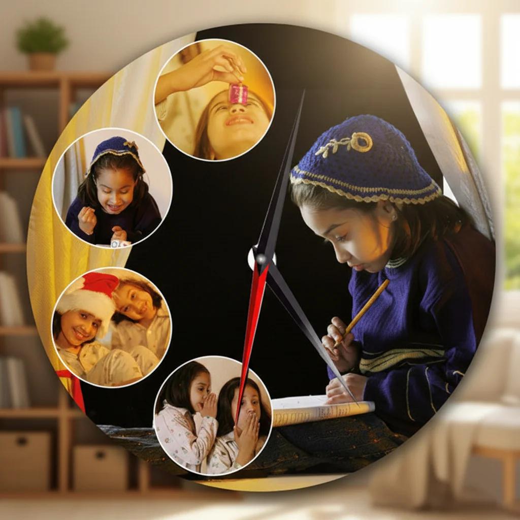 Zpics Create Your Own 8x8 Inch Round Wall Clock Unique Personalized Gift