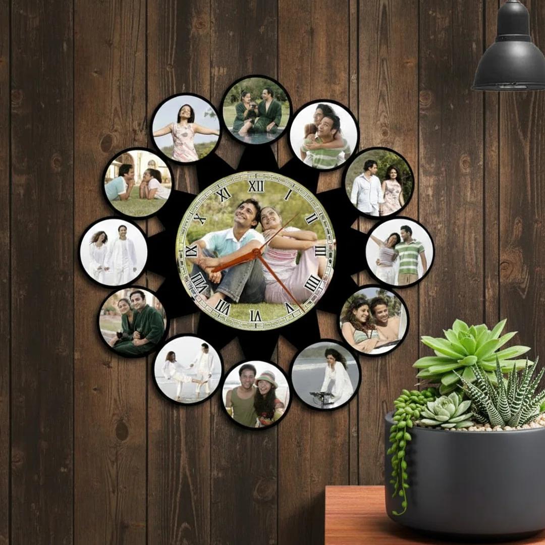 Zpics Custom 16x16 Inch Wall Clock for Birthday & Anniversary Gift Choose 13 Photos
