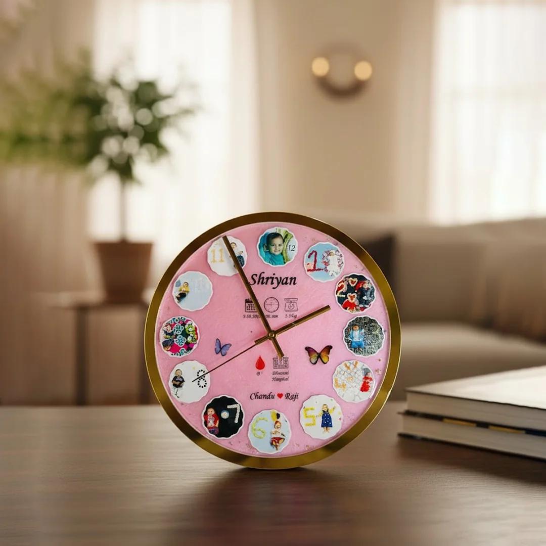 Zpics Personalized 14 Inch Baby Wall Clock Precious Moments Choose 13 Photos