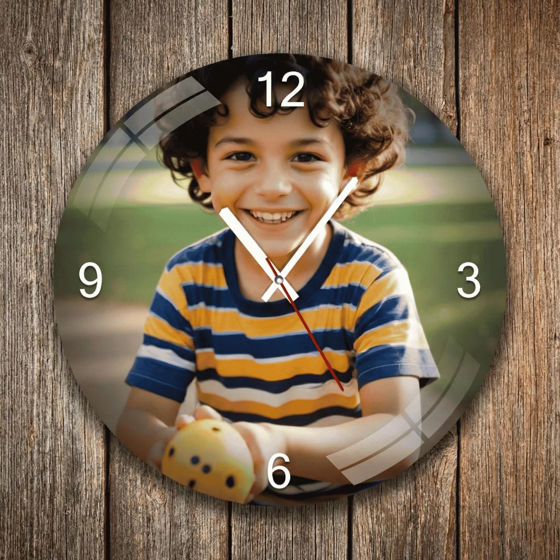 Zpics Personalized Round Wall Clock 8x8 Inches Wedding & Corporate Gifting Small Size