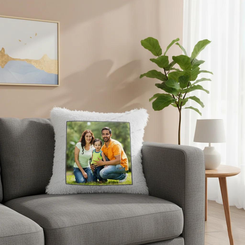 Zpics Customizable Square LED Magic Photo Pillow Warm White Ideal Gift for Loved Ones