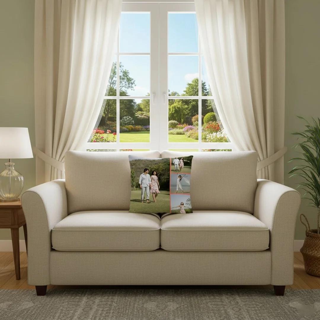 Zpics Customizable Double Sided Square Washable Pillow 12x12 Personalized Gift