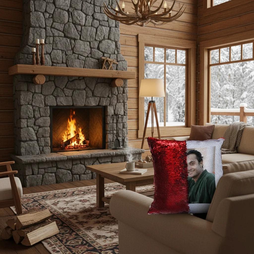 Zpics Red Personalized Magic Photo Pillow 15x15 Size Gift for All Occasions