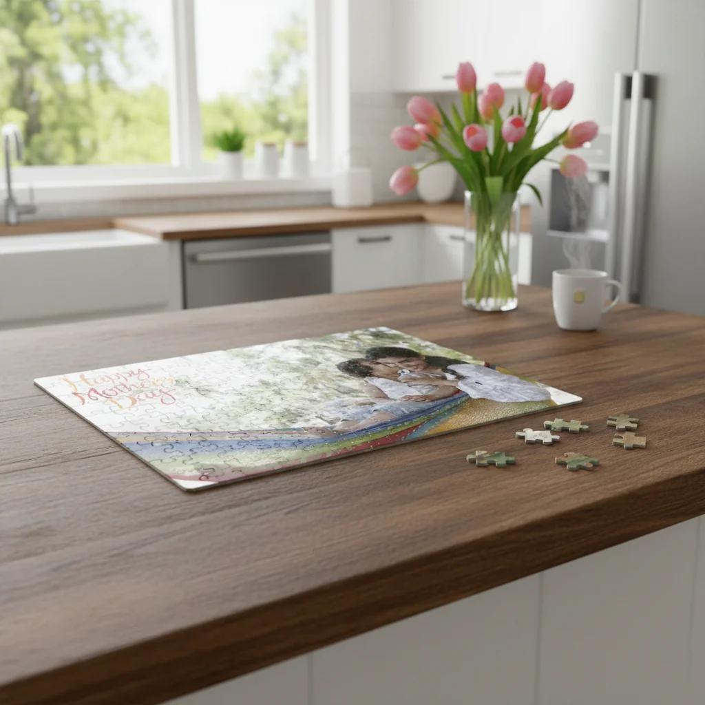 Zpics Custom A4 Hard Cardboard Puzzle Pad for Mom & Wife on Mother's Day