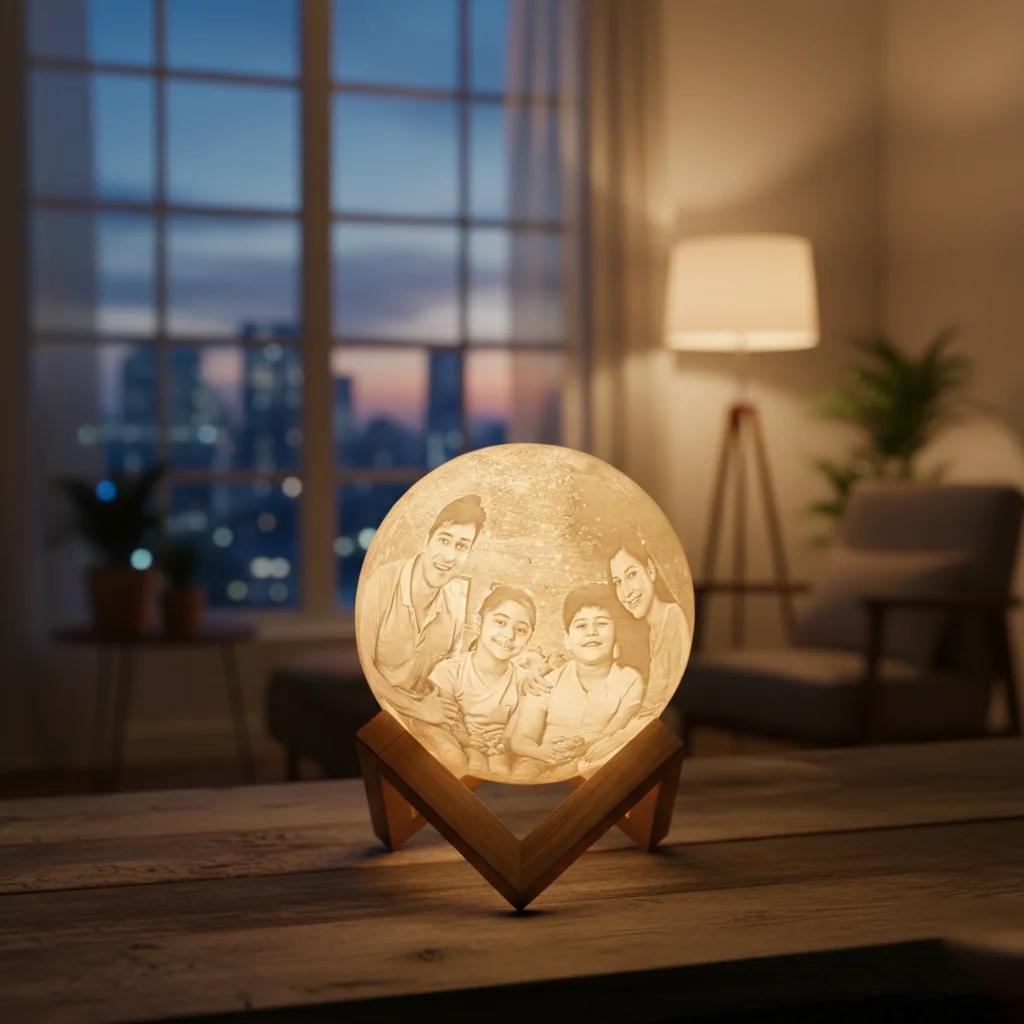 Zpics 3D Moon Night Lamp 20 CM Personalized Touch Sensor 3 Colour Modes