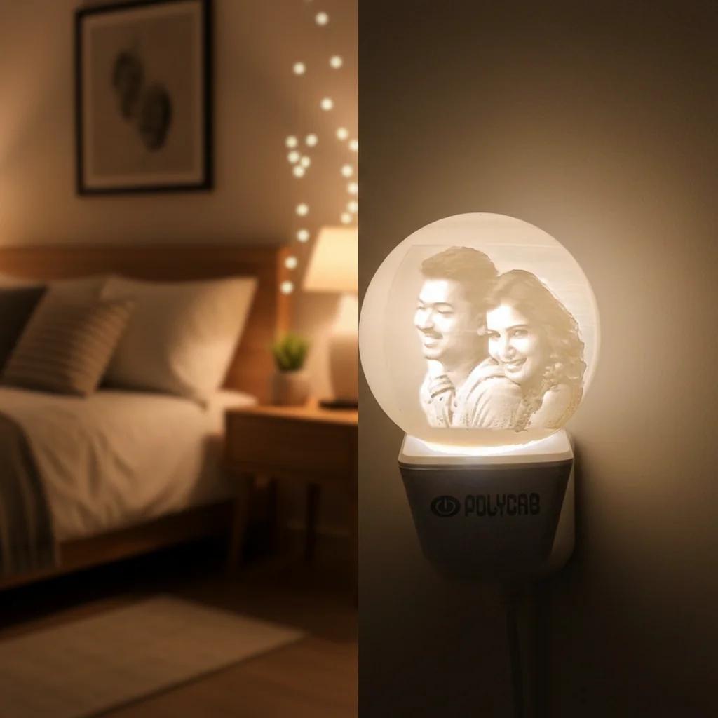 Zpics 3D Moon Plug Lamp 6 CM Personalized Night Light for Bedroom Decor
