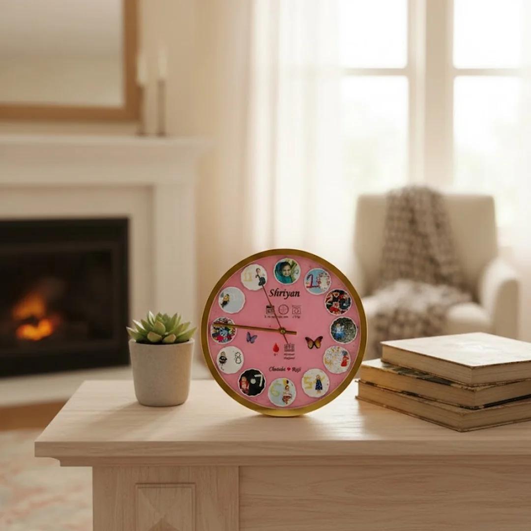 MH Decors 14 Inch Custom Baby Wall Clock 13 Photos Unique Keepsake Gift