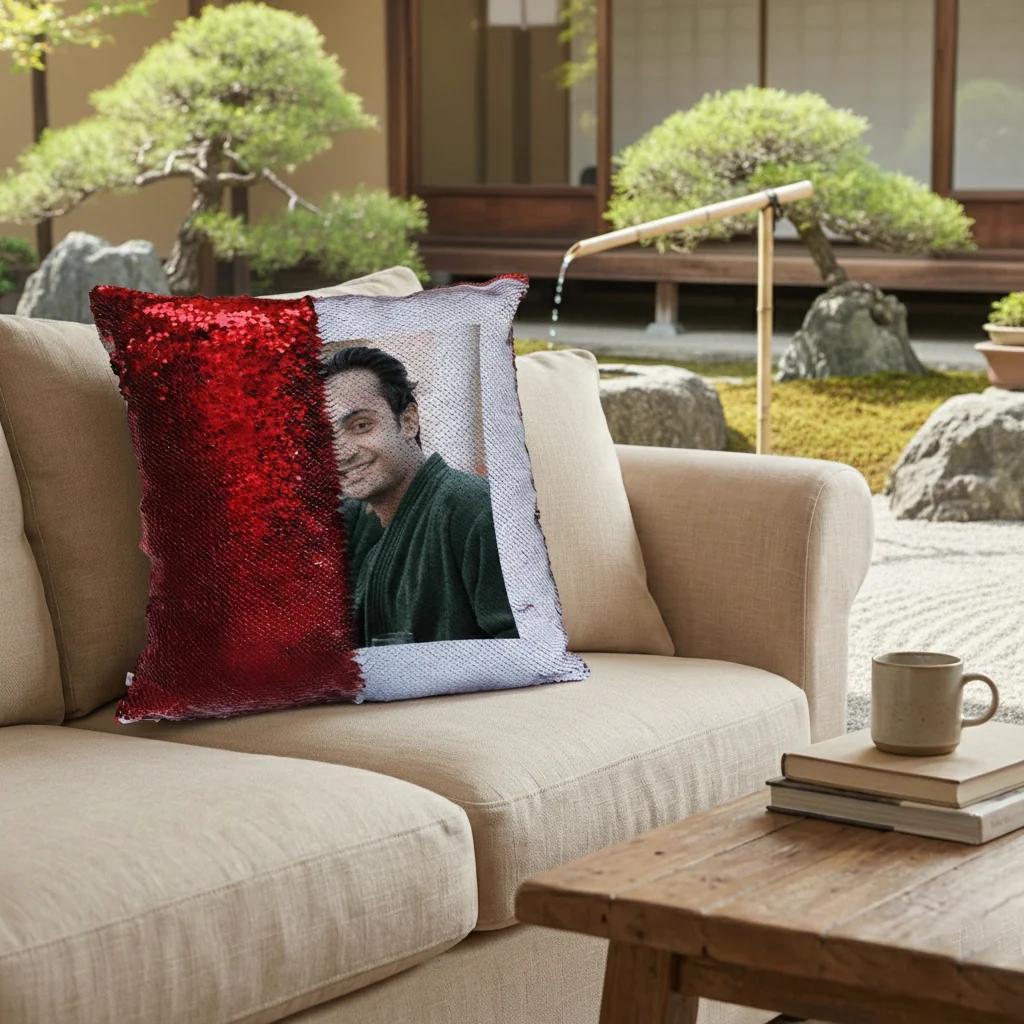 MH Decors Square Magic Photo Pillow 15x15 Inch Red Personalized Gift for Loved Ones