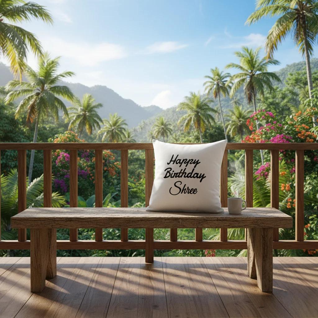 MH Decors 3-Sides Printing Square Magic Photo Pillow 15x15 Inch White Personalized Gift