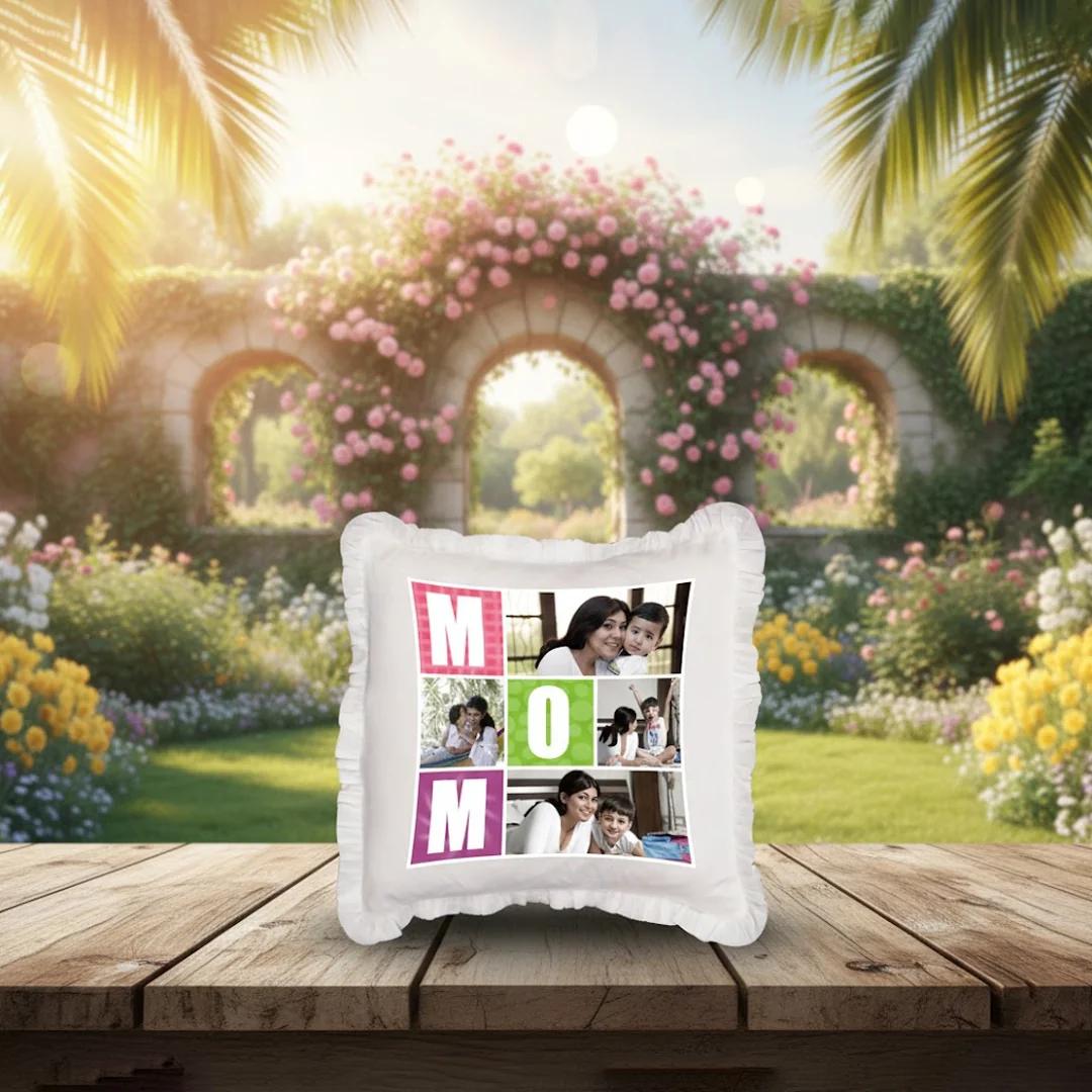 MH Decors Mother’s Day Personalized Magic Photo Pillow Square Shape Unique Gift Idea