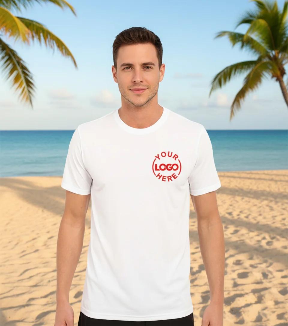 MH Decors White Round Neck T-Shirt Large Size Personalized Front & Back Logo Gift