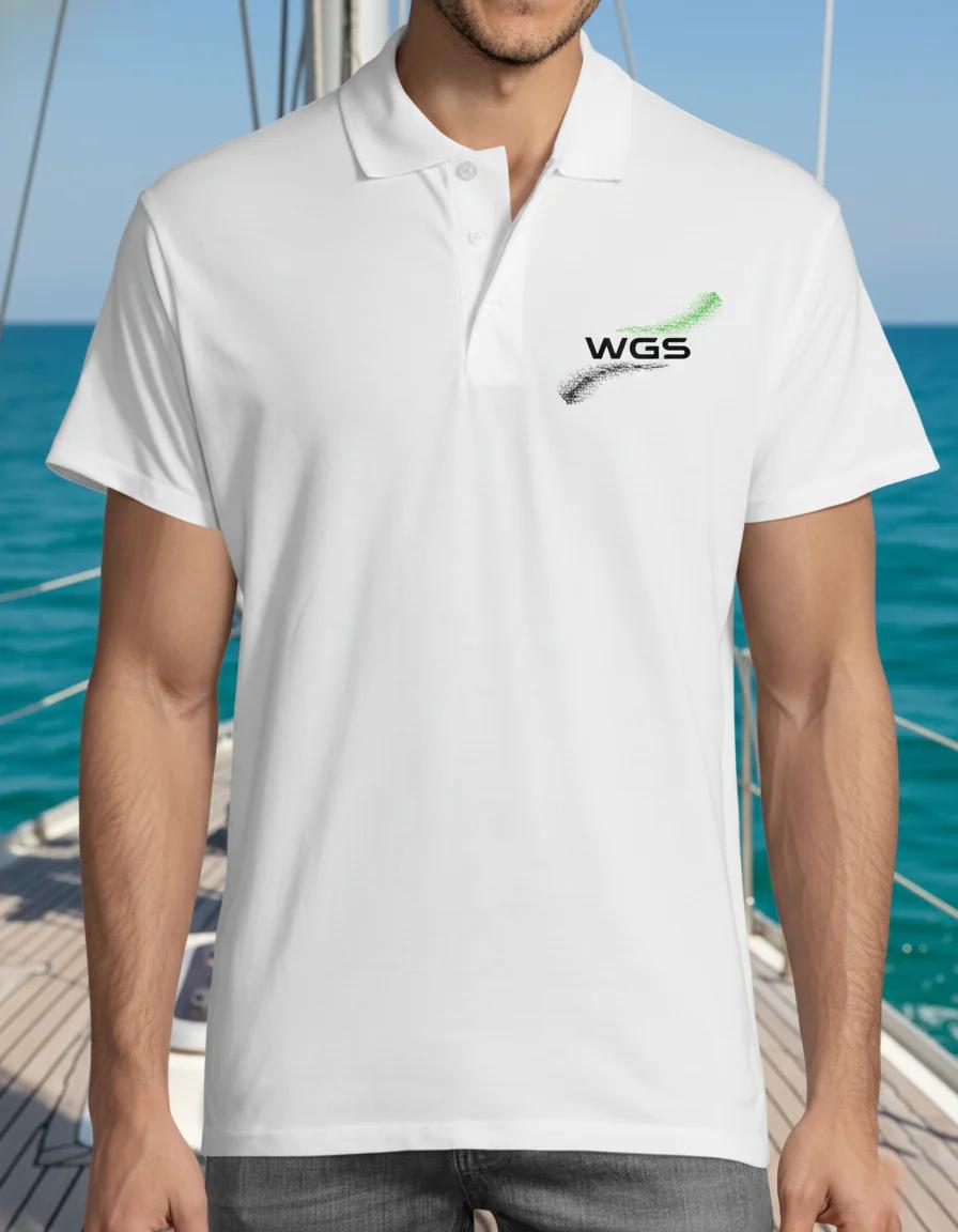 MH Decors White Collar Neck T-Shirt Small Size Personalized Front & Back Logo Gift