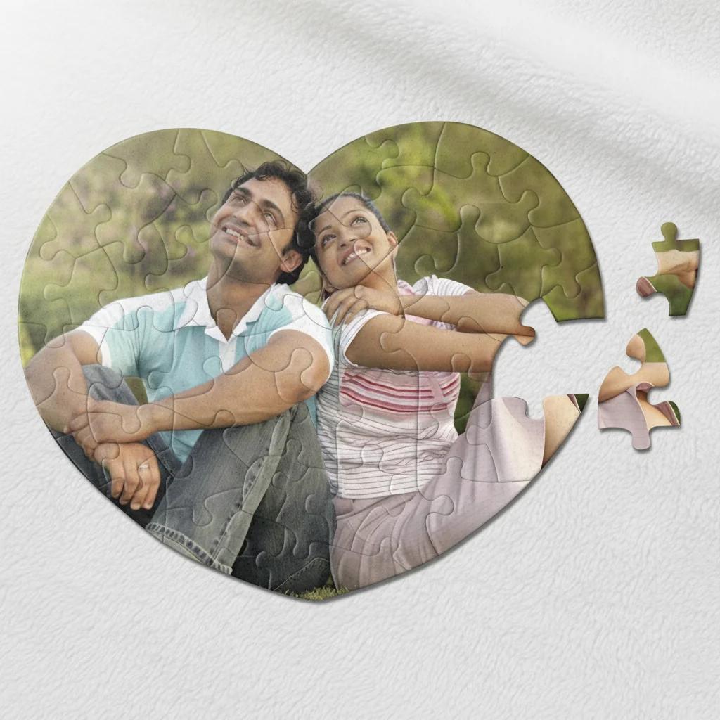 MH Decors Heart Puzzle Pad 8x8 Personalized Gift for Anniversaries and Couples