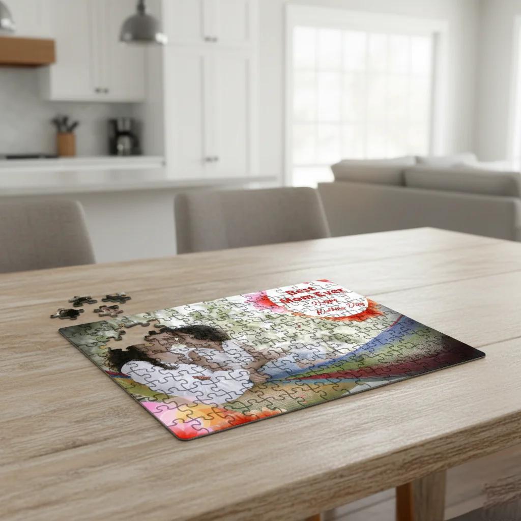 MH Decors Hard Cardboard Puzzle A4 Personalized Mother’s Day Gift for Wife