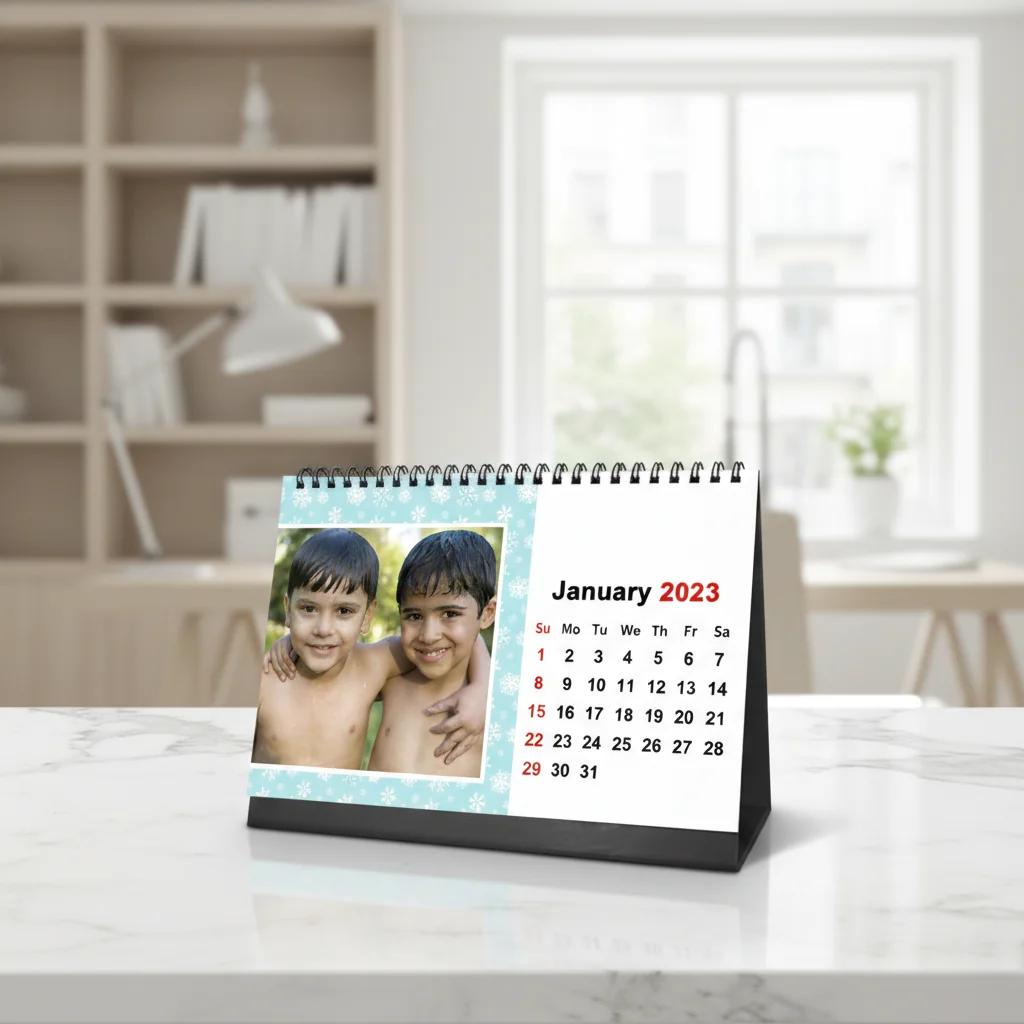 MH Decors 12-Month Personalized Floral Desk Calendar 4x6 Inch Inspiring Quotes Gift