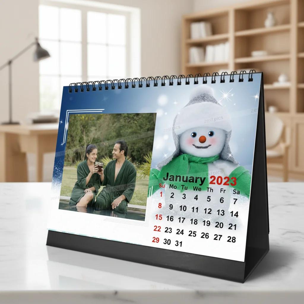 MH Decors 12-Month Personalized Seasonal Desk Calendar 6x8 Inch Gift for Home & Office