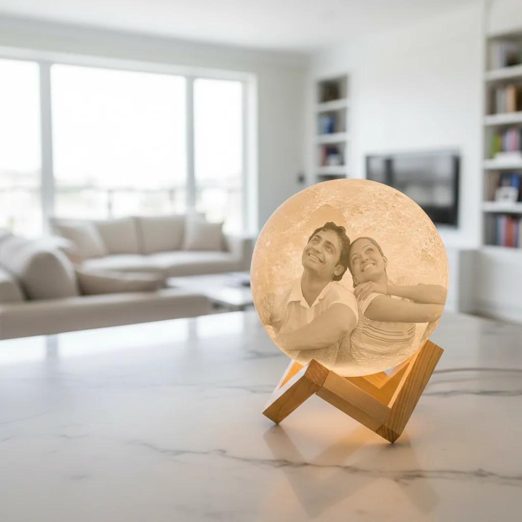 MH Decors 3D Moon Night Lamp 10 CM Personalized Touch Sensor Multi-Color Light