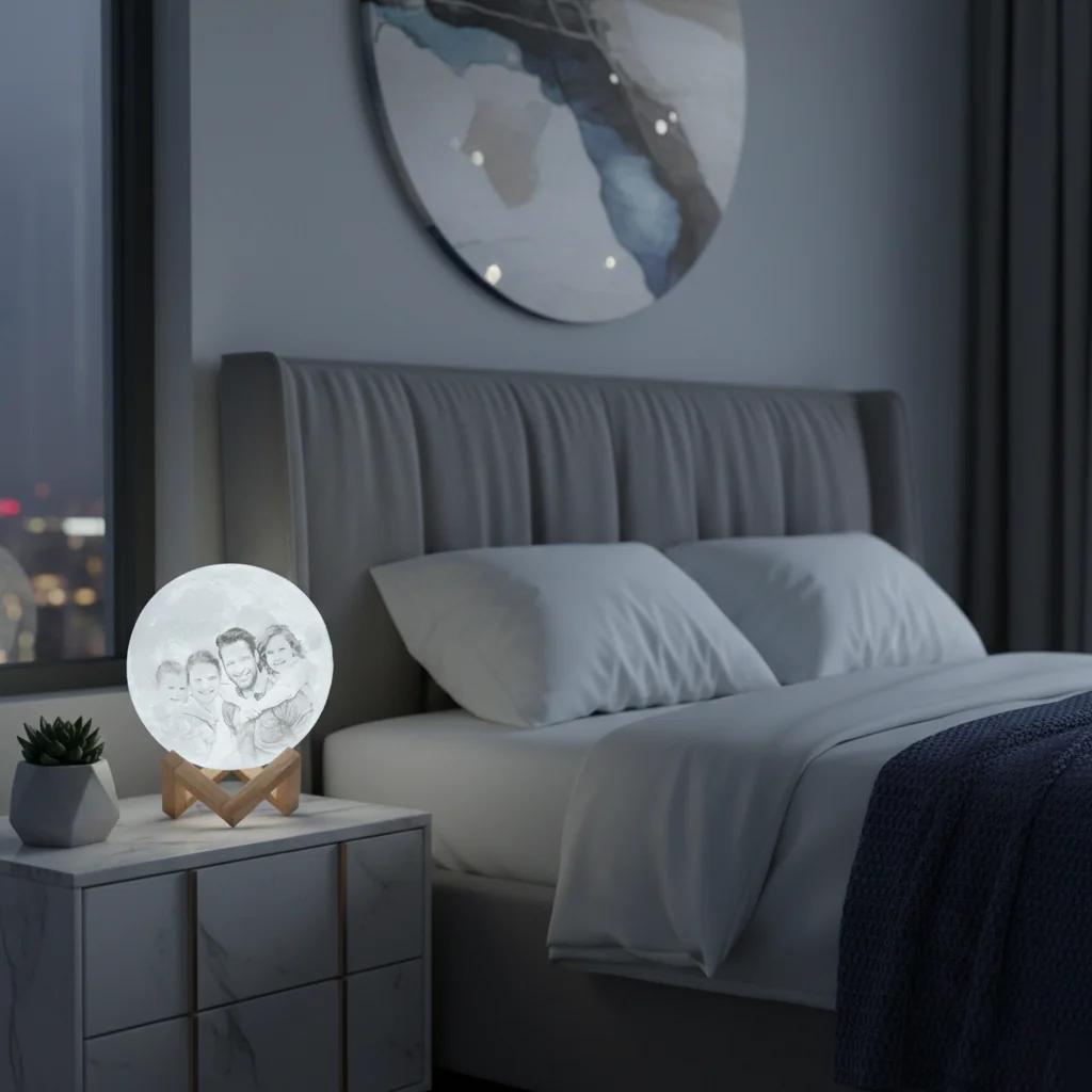 MH Decors 3D Moon Night Lamp 14 CM Personalized Touch Sensor Multi-Color Light