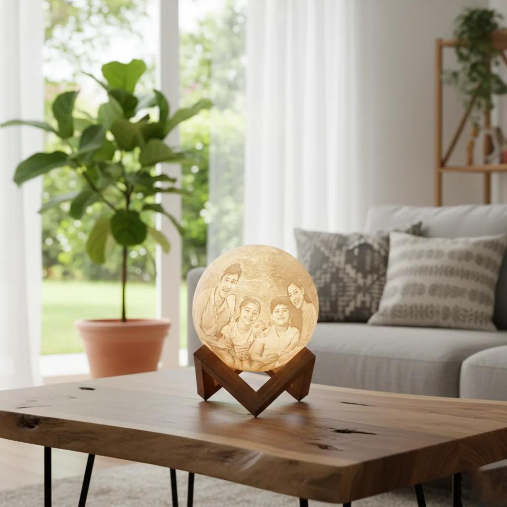 MH Decors 3D Moon Night Lamp 20 CM Personalized Touch Sensor Multi-Color Light