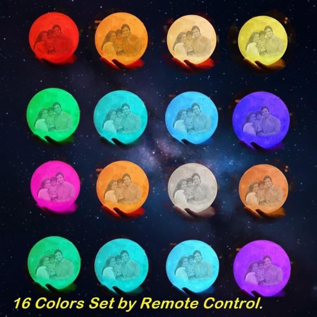 MH Decors 3D Moon Lamp 10 CM with Wooden Base Personalized Touch Sensor Light