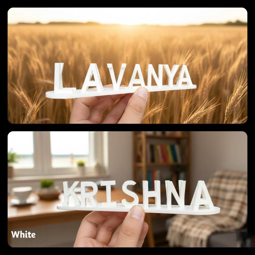 MH Decors 3D Personalized Flip Name Display Up to 8 Letters Gift Idea