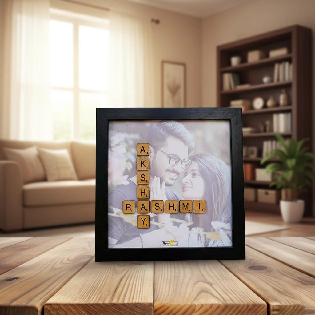 VPH Gift Store Love Doodle Name Art with Scrabble Letters and Picture Personalized