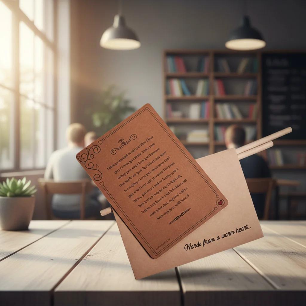 VPH Gift Store Romantic Letter Gift Printed on Craft Sheet with Brown Envelope