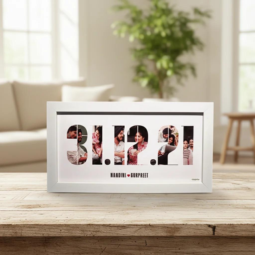 VPH Gift Store Special Date Photo Artwork Personalized in Classy Design Frame