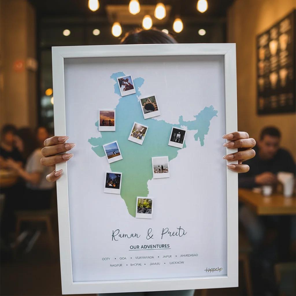 VPH Gift Store White Box Frame Polaroids Display of Special Places Personalized