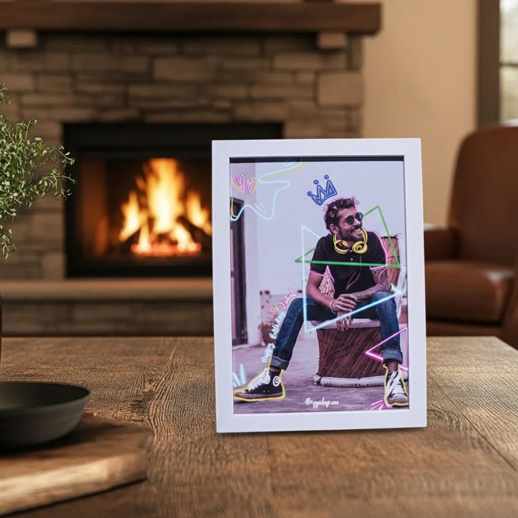 VPH Gift Store Fluorescent Color Wishes Surrounding Personalized Photo Artwork