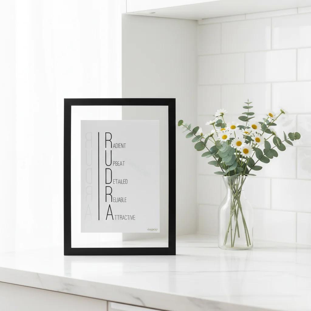 VPH Gift Store Unique Name Frame Highlighting Person’s Qualities Letter by Letter