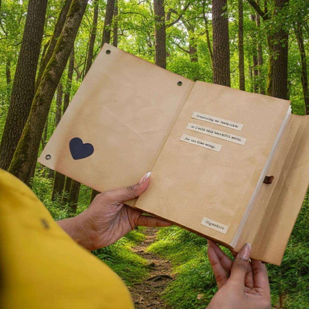 VPH Gift Store Vintage Journal with Corroded Pages in Foldable Protective Case