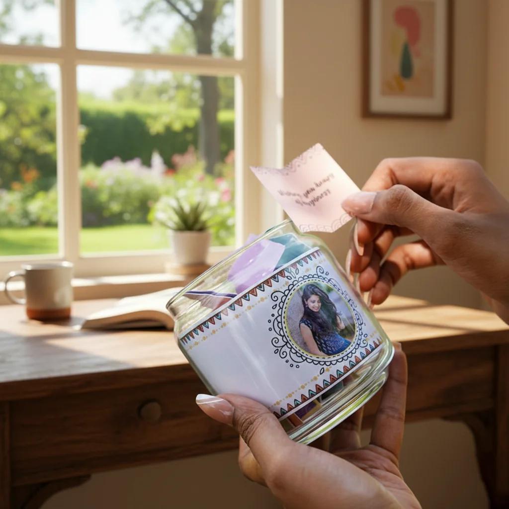 VPH Gift Store Personalized Boho Jar with Wishes and Message Cards